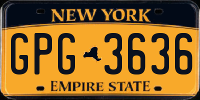 NY license plate GPG3636