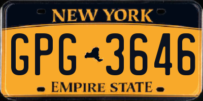 NY license plate GPG3646