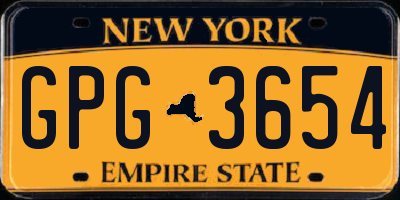 NY license plate GPG3654