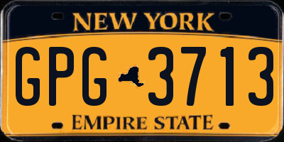 NY license plate GPG3713