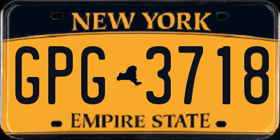 NY license plate GPG3718