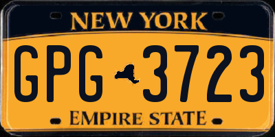 NY license plate GPG3723