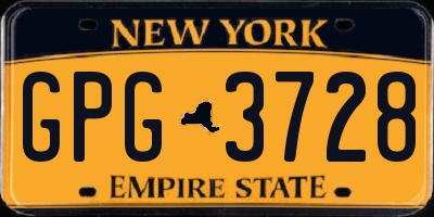 NY license plate GPG3728