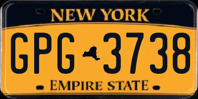 NY license plate GPG3738