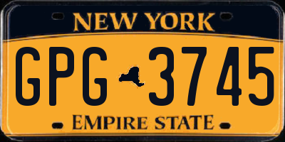 NY license plate GPG3745