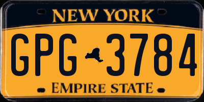 NY license plate GPG3784