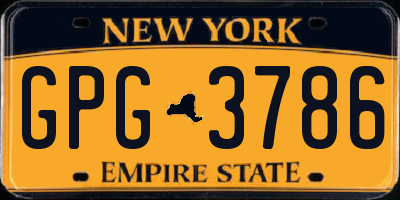 NY license plate GPG3786