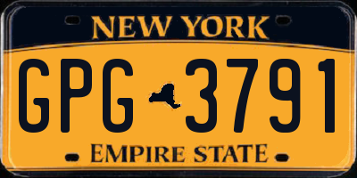 NY license plate GPG3791