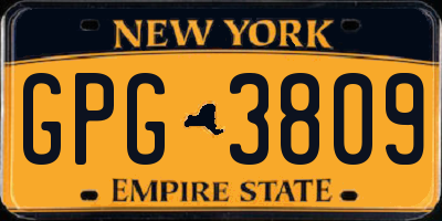 NY license plate GPG3809