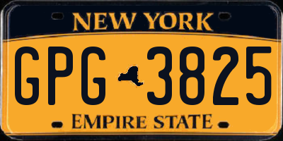 NY license plate GPG3825