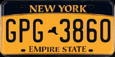 NY license plate GPG3860