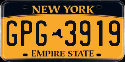 NY license plate GPG3919