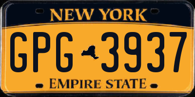 NY license plate GPG3937