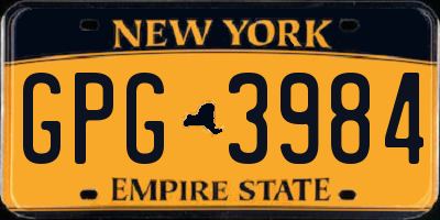 NY license plate GPG3984