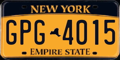 NY license plate GPG4015