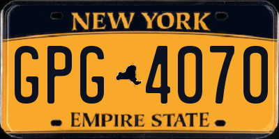 NY license plate GPG4070