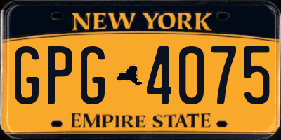 NY license plate GPG4075