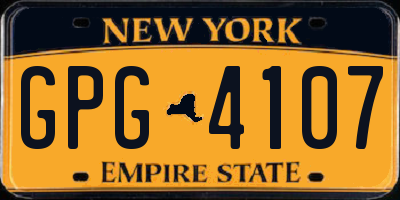 NY license plate GPG4107