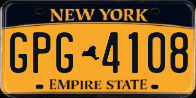 NY license plate GPG4108