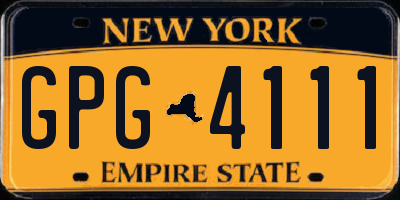 NY license plate GPG4111