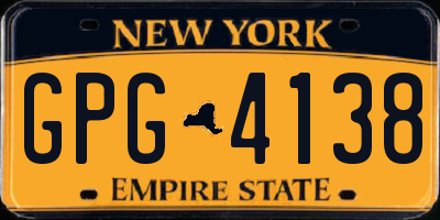 NY license plate GPG4138