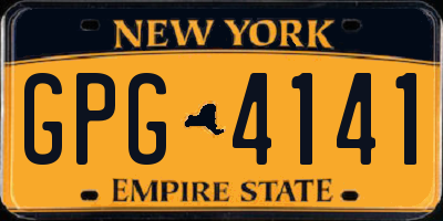 NY license plate GPG4141