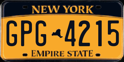 NY license plate GPG4215