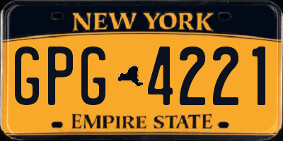 NY license plate GPG4221
