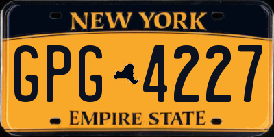NY license plate GPG4227