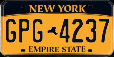 NY license plate GPG4237