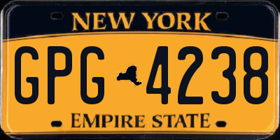 NY license plate GPG4238