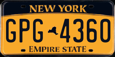 NY license plate GPG4360