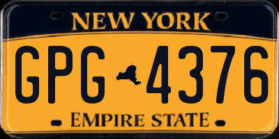 NY license plate GPG4376