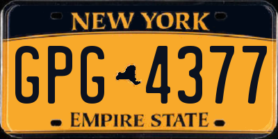 NY license plate GPG4377