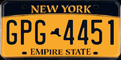 NY license plate GPG4451