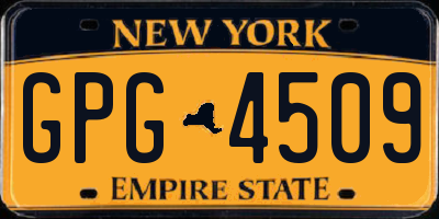 NY license plate GPG4509
