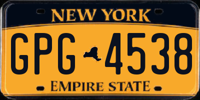 NY license plate GPG4538