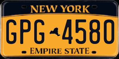 NY license plate GPG4580