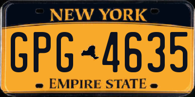 NY license plate GPG4635