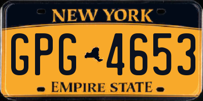 NY license plate GPG4653