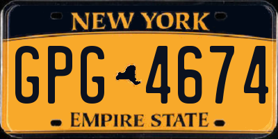 NY license plate GPG4674