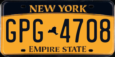 NY license plate GPG4708