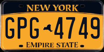 NY license plate GPG4749