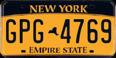 NY license plate GPG4769