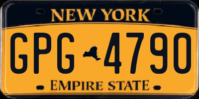 NY license plate GPG4790