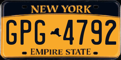 NY license plate GPG4792