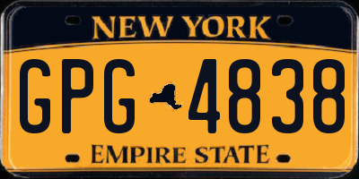 NY license plate GPG4838