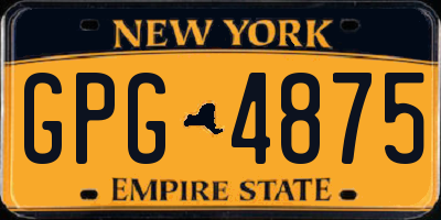 NY license plate GPG4875