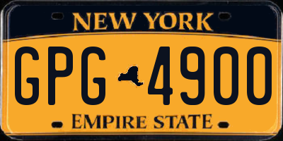 NY license plate GPG4900