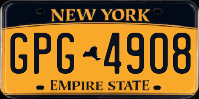 NY license plate GPG4908